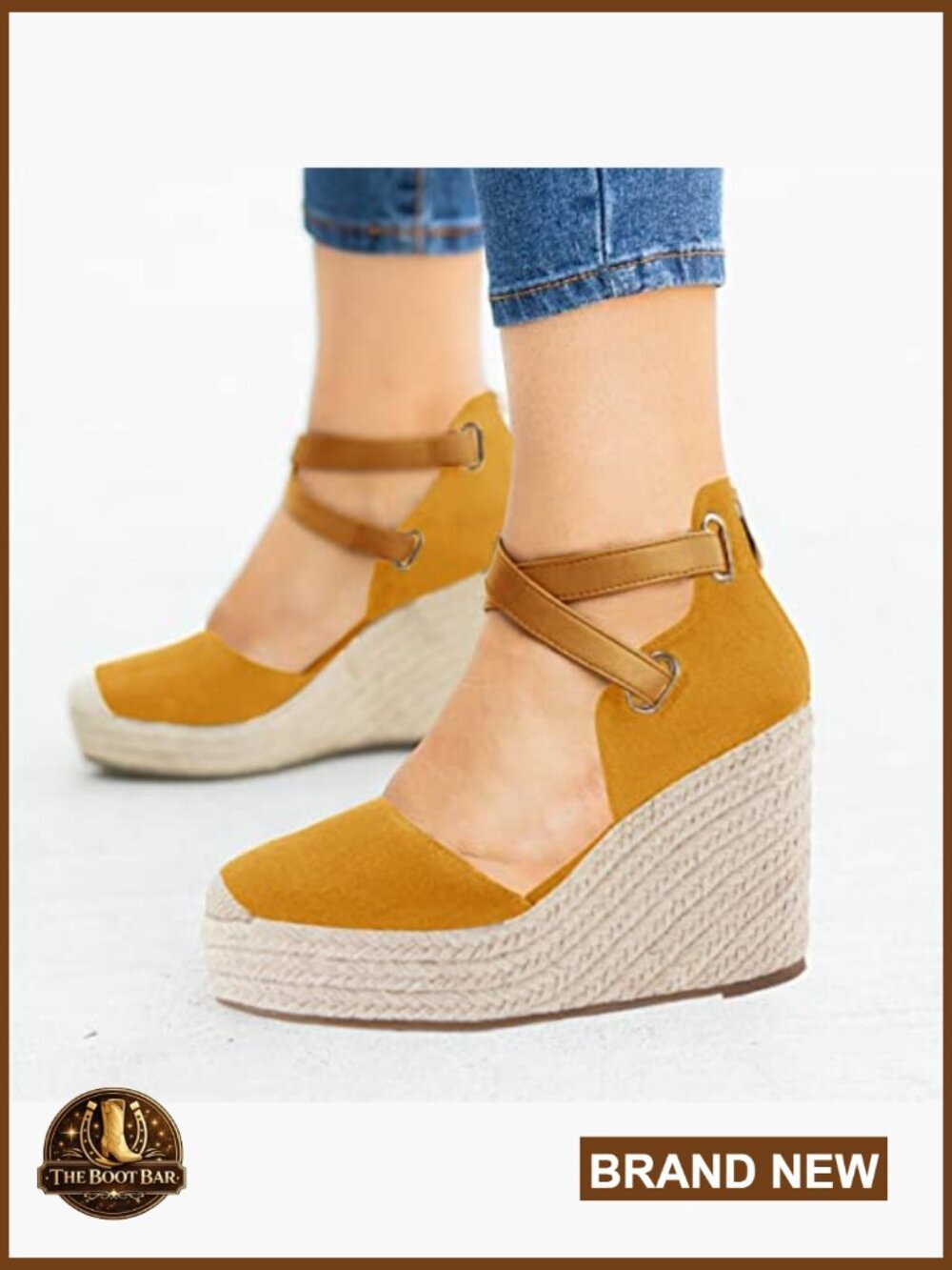 Wedge Espadrille Ankle Strap Closed Toe Platform Heeled Sandals - Picture 4 of 6